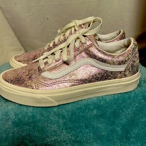 Vans textured look/ sparkly vegan leather tennis shoes 6.5